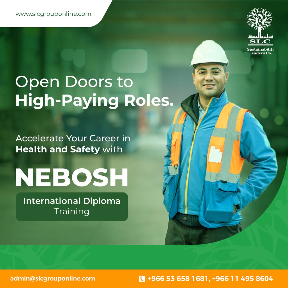 OnlineSlc's tweet image. Master the Art of Safety Management! NEBOSH International Diploma Training sets you apart as a highly qualified safety professional. Take the leap towards professional excellence and advance your career.
𝑉𝑖𝑠𝑖𝑡🌐slcgrouponline.com
966-114958604 or +966-536581681