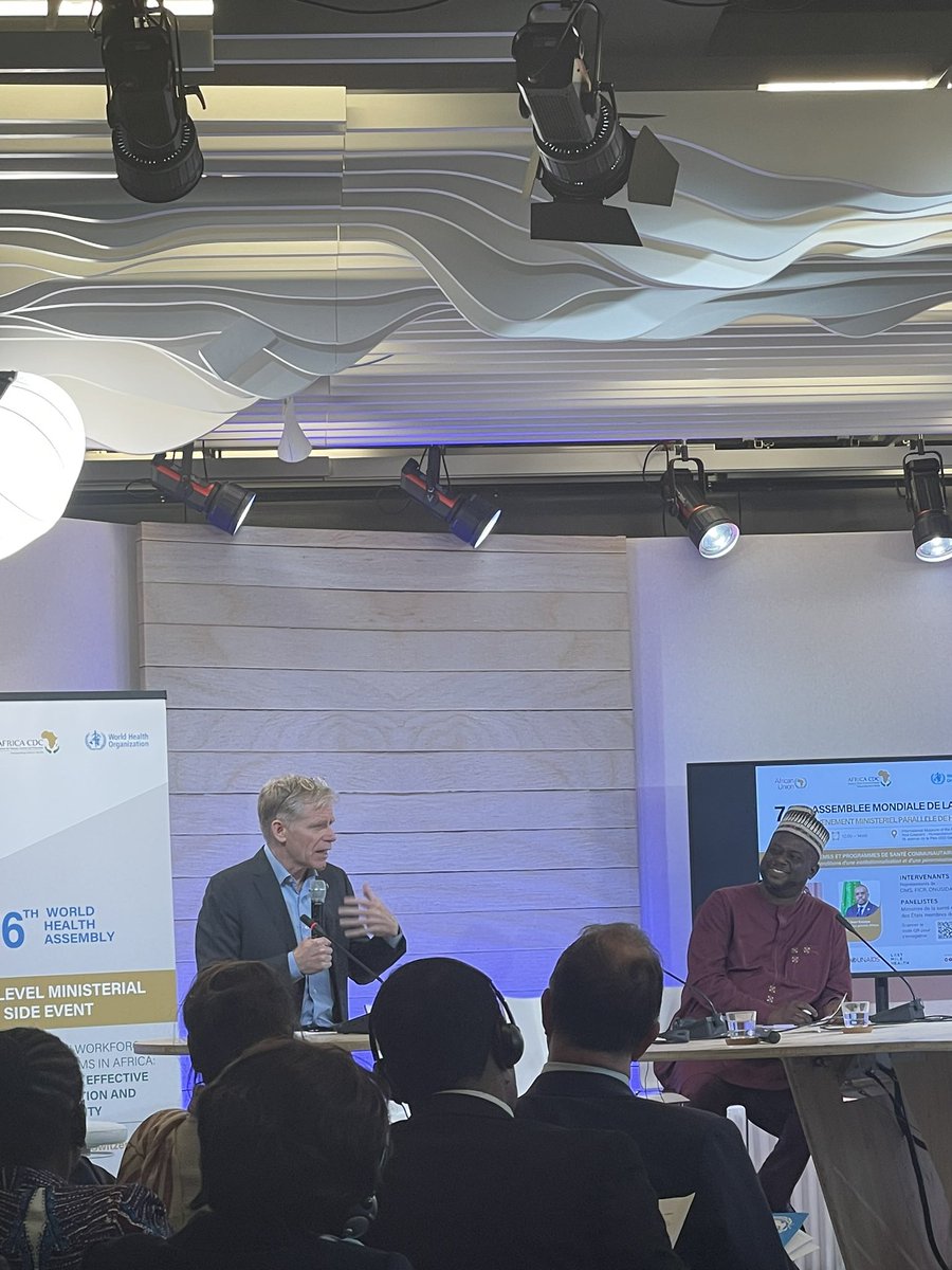 lastmilehealth's tweet photo. Dr. Bruce Aylward of @WHO cites the #MonroviaCallToAction as an example of African leadership on community health. Read the full CTA here: https://t.co/Q8rGhaCSf9 #WHA76 https://t.co/fQeqw4HMSz