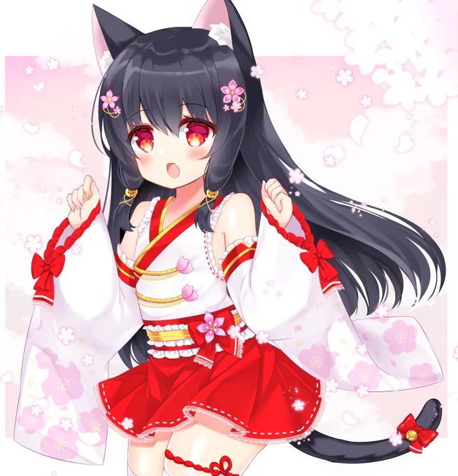 猫耳ロリ巫女ちゃん #オリジナル