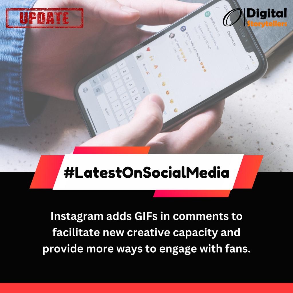 DigitalStory101's tweet photo. #SocialMediaUpdate #InstagramUpdate
This new update will give the audience more creative liberty while engaging in the comments. https://t.co/vo88SYzu82