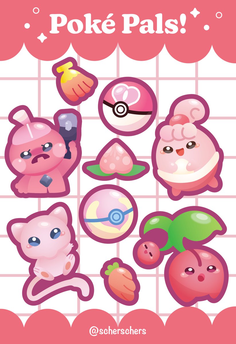 scherschers's tweet photo. Color-themed Pokemon sticker sheets part two!! 💙💖 https://t.co/OdmlxpLhDm