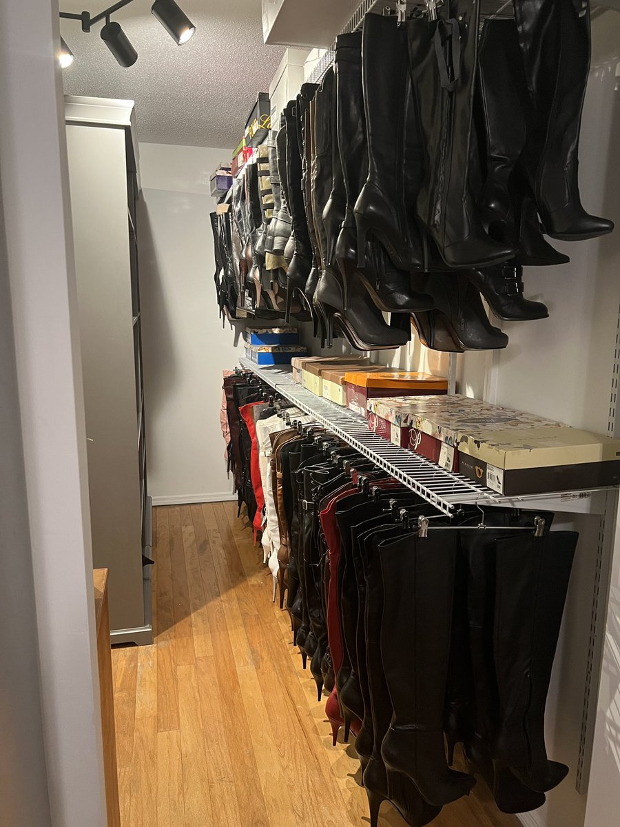 nmoody702's tweet photo. She owns at least 100 pairs of heels and 200 pairs of boots. Is it hoarding? I just say there is a pair for every mood she has! #hotwife #shoefetish #bootfetish #favoritemodel #nodesantis https://t.co/ma6Y0wulWH