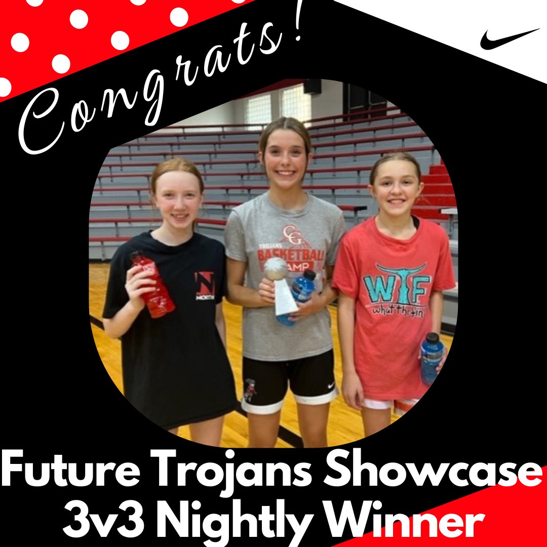 Congrats to our nightly winners from last night! It was great to see our Middle School Future Trojans back in the gym!

#GoTrojans🔴⚪🏀