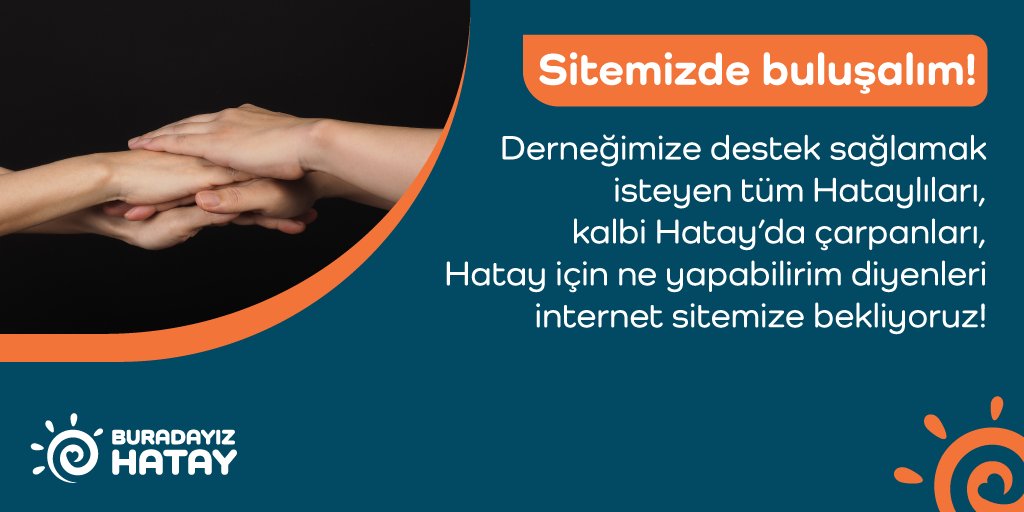 Hedeflerimizi gerçekleştirebilmek için derneğimizi desteklemek isteyen tüm Hataylıları, kalbi Hatay’da çarpanları, Hatay için ne yapabilirim diyenleri ve bu postu sonuna kadar okuyanları internet sitemize bekliyoruz!

buradayizhatay.org/tr/

#Dayanışma #Hatay #BuradayızHatay