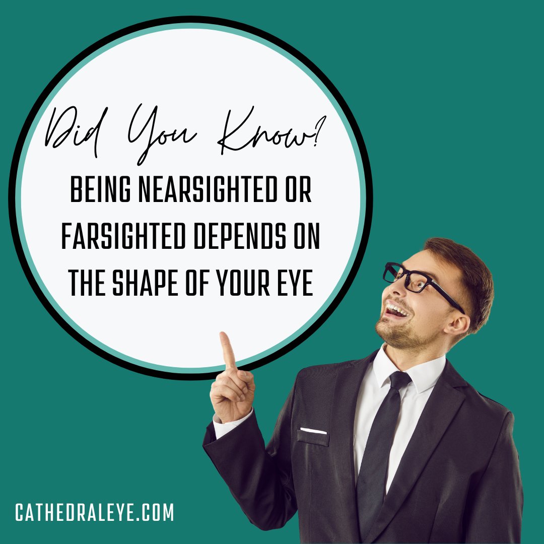 Did you know... Being nearsighted or farsighted depends on the shape of your eye 👓 cathedraleye.com