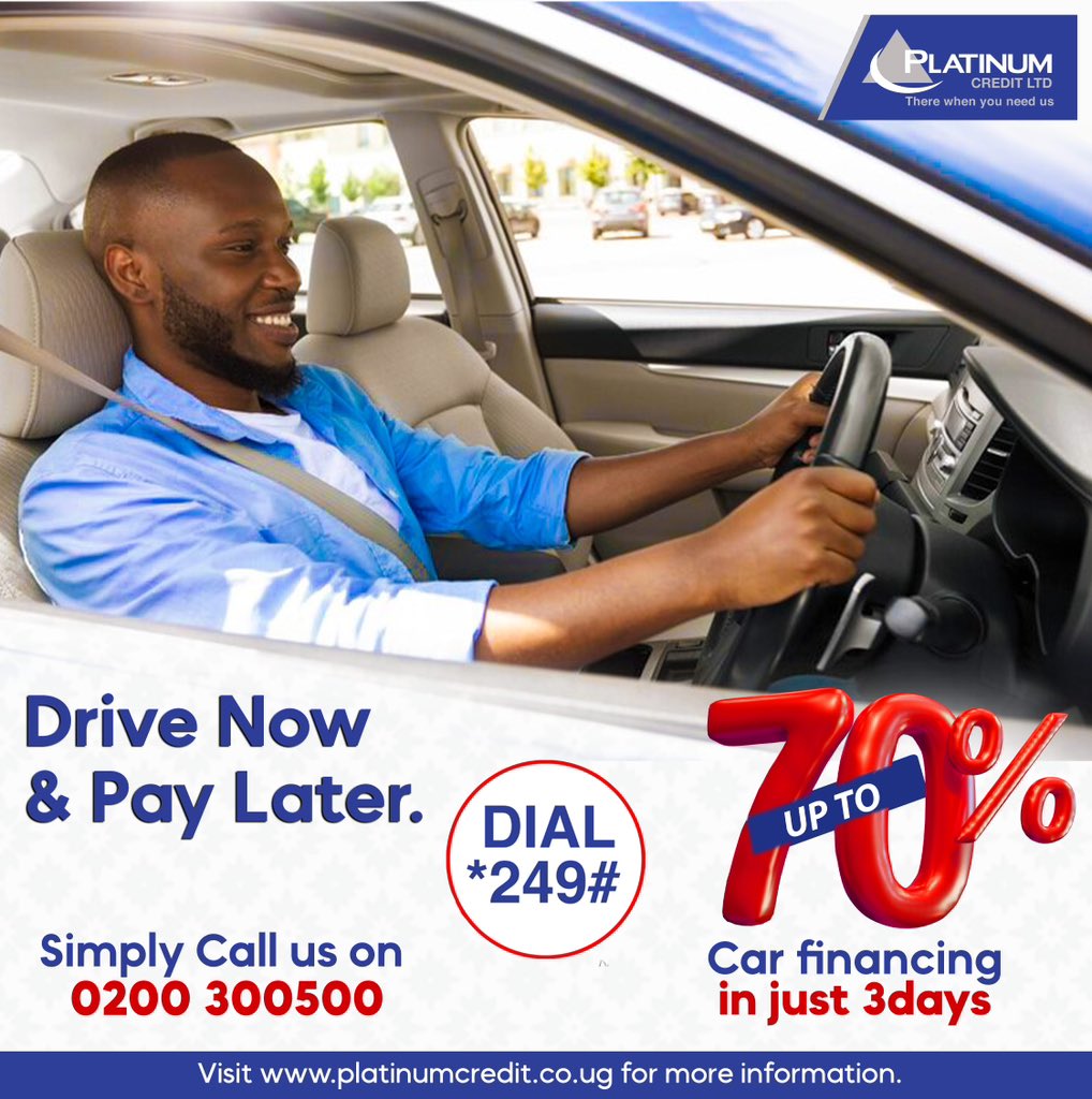 Drive Now and Pay Later💯🚘
Access up to 70% cash financing top up on the next vehicle of your choice from Platinum Credit Uganda and pay later‼️
For any inquiries about Car Bond Financing call 📞 our team on 0200300500

#carfinancing #vehicleloans
