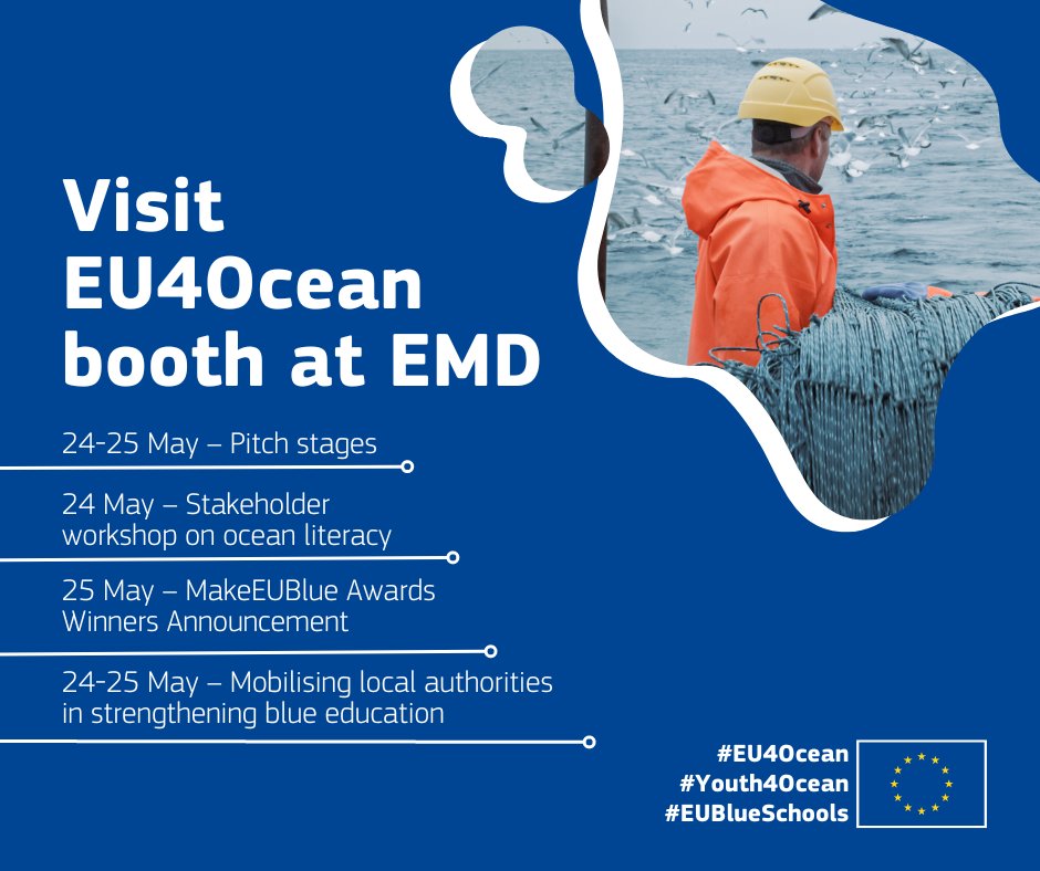 Visit #EU4Ocean booth 1️⃣1️⃣ at #EMD2023 and participate in #oceanliteracy activities! #Youth4Ocean #EUBlueSchools #EMFAF #BlueEconomy