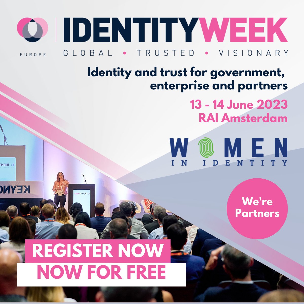 @WomeninID are proud to partner with @IdentityWeek_ID Europe.

Email info@womeninidentity.org to receive a 50% discount code for #IdentityWeekEurope conference passes! 

Find out more v/ ow.ly/sBNV50OuWQT. 

#WomeninID #ForAllByAll #DiversityByDesign #IDW2023