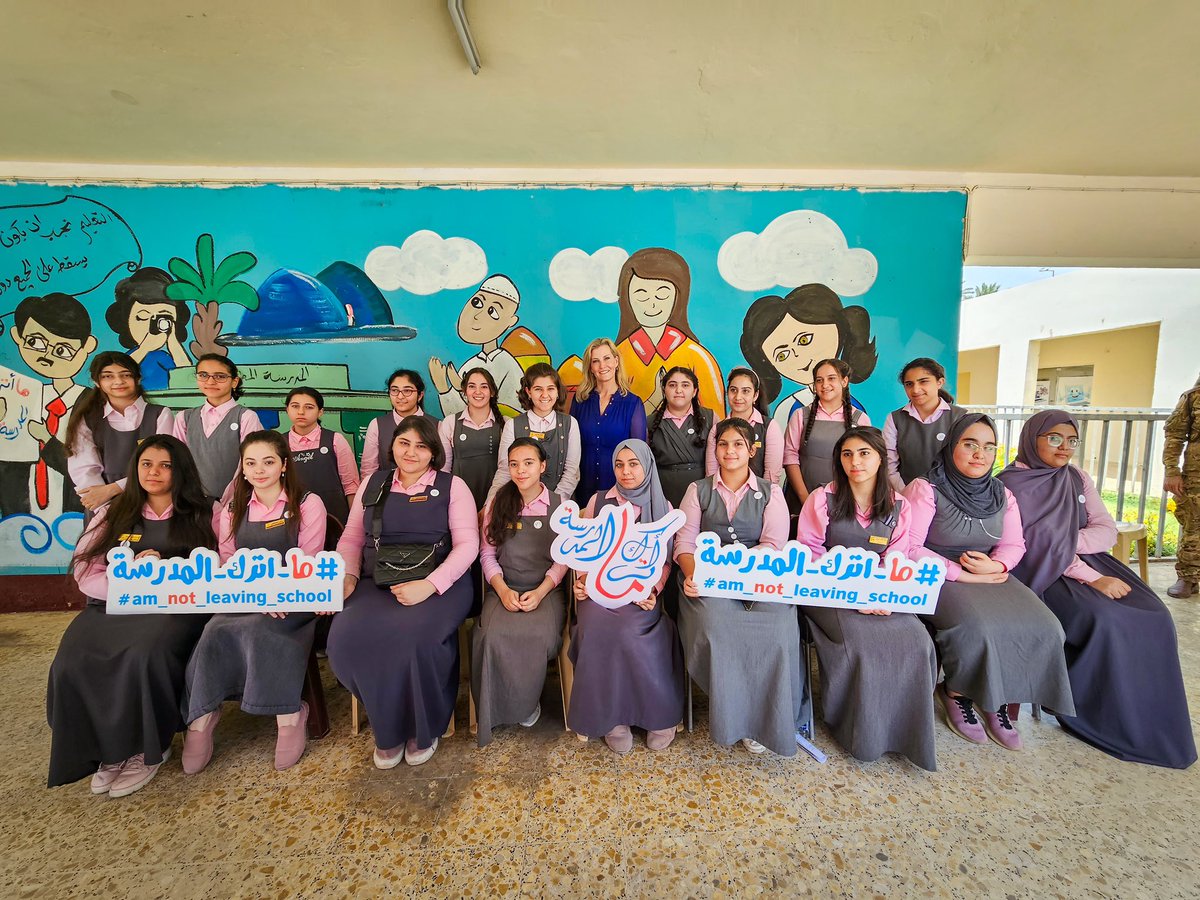 JimButtery's tweet photo. A rare privilege: hosting HRH the Duchess of Edinburgh in Baghdad and showing her @BritishCouncil’s work in support of girls’ education. She visited Hiteen Secondary School and learnt about the school Parliament, human rights education and the campaign for girls to stay in school https://t.co/mP22jbrMPb