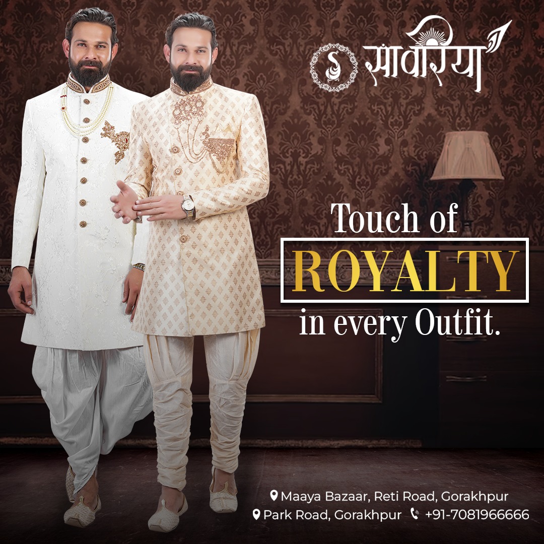 sawariyabazaar's tweet photo. Touch of ROYALTY in every outfit.
Visit our store :-
* Near Hindi Dainik Press( Opp B.N. Baijal), Maaya Bazaar, Reti road , Gorakhpur 
* Opp. Hotel Park Regency, Park road, Gorakhpur

#sawariya #sarees #lehengas #suits #shirting #b2b #newarrivals #b2c #latestfashions #Gorakhpur https://t.co/LwL1IwSHxc