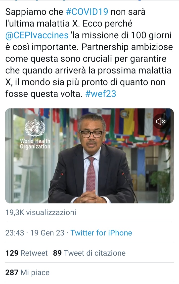 Meira85253235's tweet image. "L'#OMS avverte che arriverà una #pandemia più #letale e chiede alla comunità internazionale di "prepararsi"".

Ottimo tempismo!