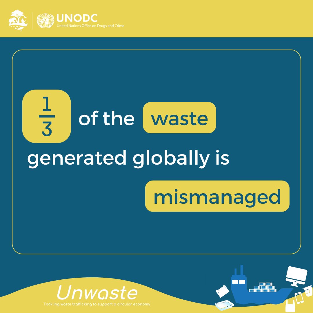 Illegally disposing of waste can cause serious harm to human health, the environment and economy.

Better regulations are needed to stop waste trafficking.

➡️bit.ly/40jrFPA 

#endENVcrime

@UNODC_ENV @UNODC_SEAP @EU_FPI @UNEP_AsiaPac @GermanyUNVienna @FranceONUVienne