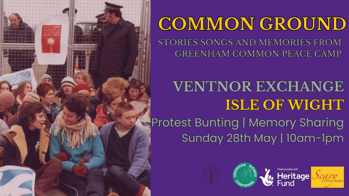 Join us THIS SUDNAY for a Craftivism & Memory Share Coffee Morning hosted by us and @GreenhamWomen

Whilst crafting, Greenham Child @_RebeccaMordan and Sue Bolton will be sharing their memories of Greenham and chatting to you about yours

buff.ly/41OaJ3z @VentnorExchange