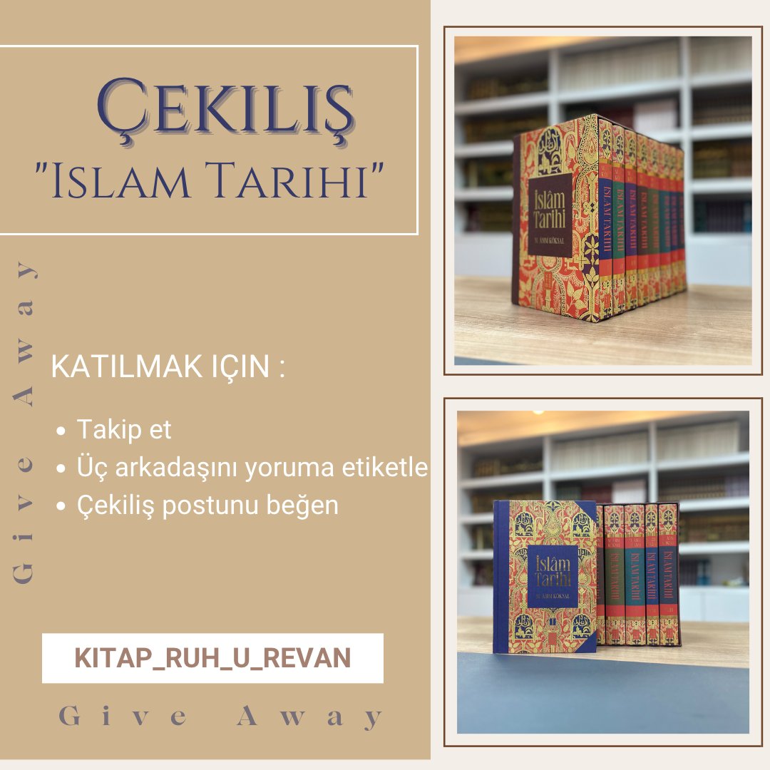kitapruhu_revan's tweet photo. 💯Büyük bir ÇEKILIŞ sizi bekliyor 💯

Katılmak için:

🔹Instagram sitemizi takip et
🔹Üç arkadaşını yoruma etiketle
🔹 Instagram Çekiliş postunu beğen

instagram sitemiz: https://t.co/cGwtIi9sbc

#çekiliş #giveaway #büyükçekiliş #kazan #islamtarihi #ruhurevan https://t.co/GRcL2lcgAX