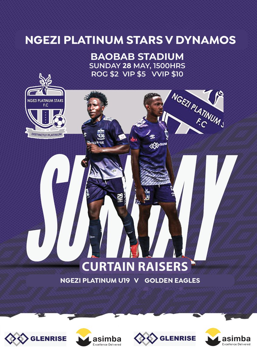 All focus is on Sunday's clash against @OfficialDynamos . Come early and also get to witness the NPS under 19 side battle it out with Golden Eagles. #madamburo