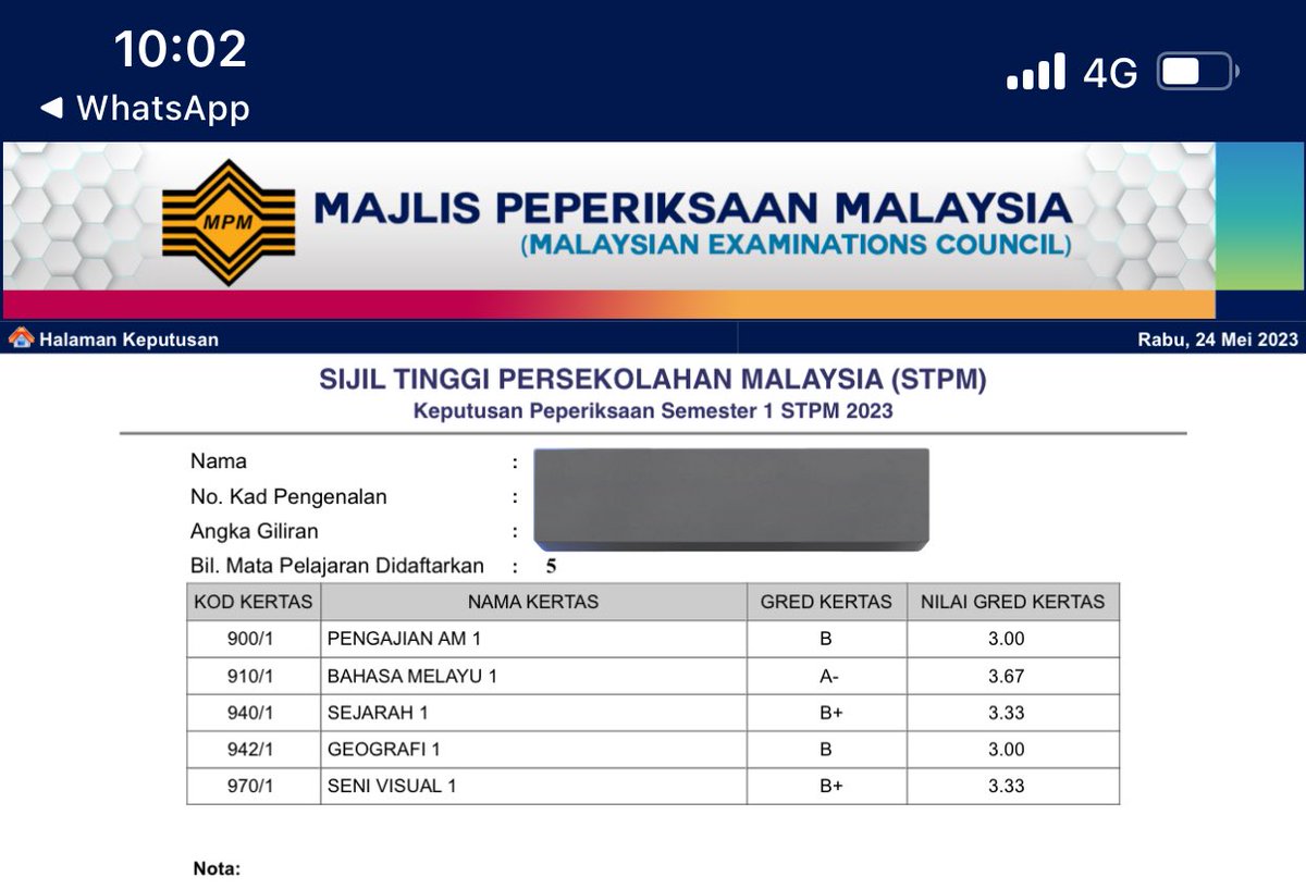 ainash_r's tweet photo. kecewa dgn diri sndri.🥲
#stpm #sem1 #results https://t.co/6pJCF9JC9e