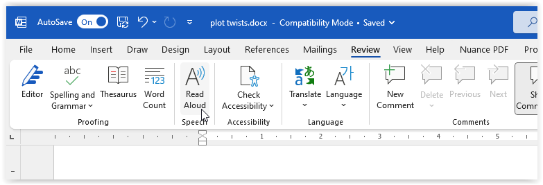 How many of you #writers use the 'Read Aloud' facility in Microsoft Word? I find it helps me understand how my story flows, even though the voice is a bit stilted and it has problems with punctuation and inflection. #MicrosoftWord