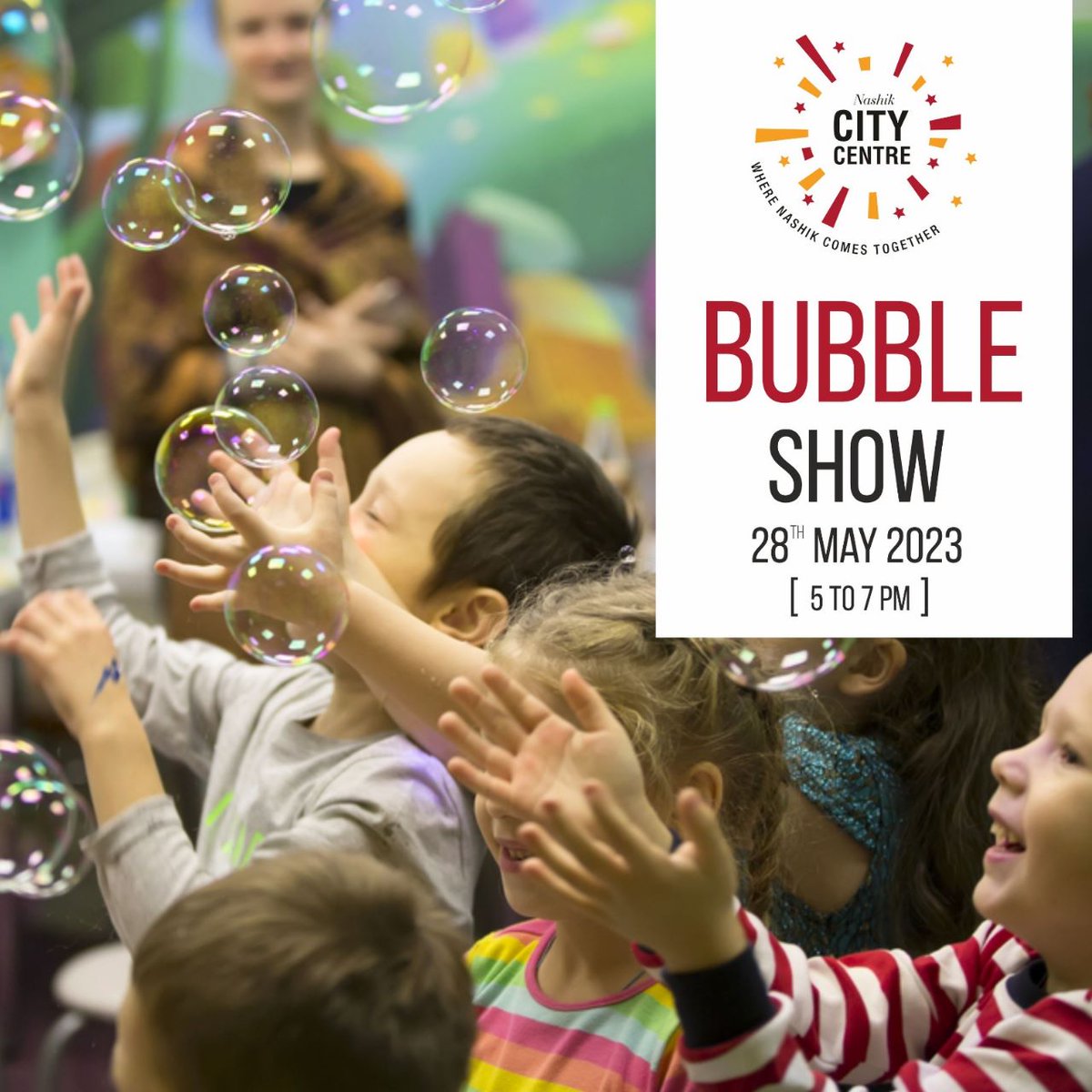nasikcitycentre's tweet image. "Get ready to pop with excitement! Our amazing bubble show is the ultimate way to add some fun and fizz to your day. #bubbles #bubblelife"  May 28, 2023, Upper Ground Floor, from 5 to 7 p.m.

#ccmnashik #bubbleshow