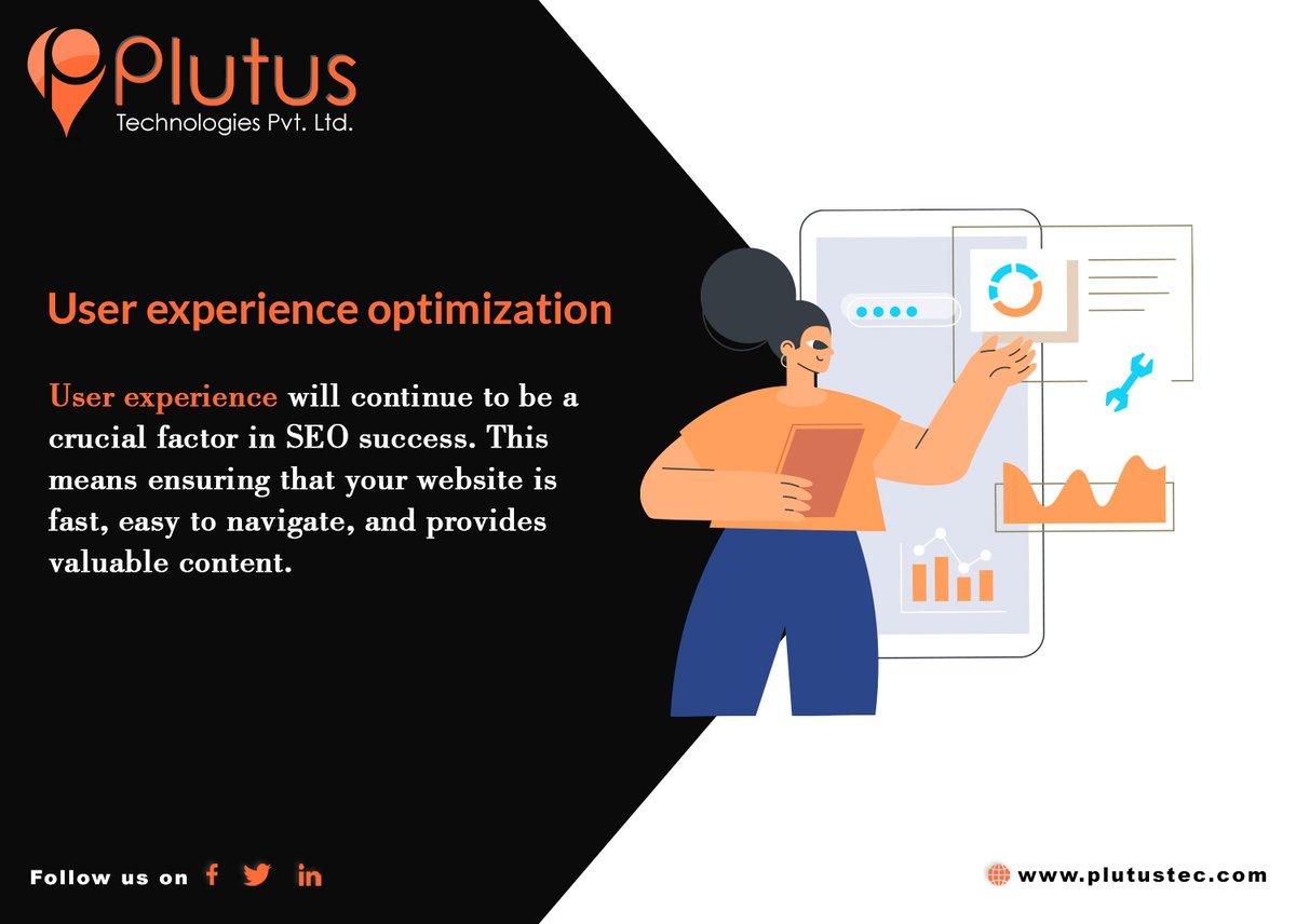 PlutusTech's tweet photo. 📷 Trends for SEO in 2023 📷
https://t.co/iavo6biLa4
#seotrends #seotrends2023 #voicesearchoptimization #videoseo #userexperience #artificialintelligence #plutustechnologies #PlutusTech #plutustech #plutus #lifeatplutus #PlutusITCompany #webdevelopment #mobileappdevelopers https://t.co/IRv8ddmqJo