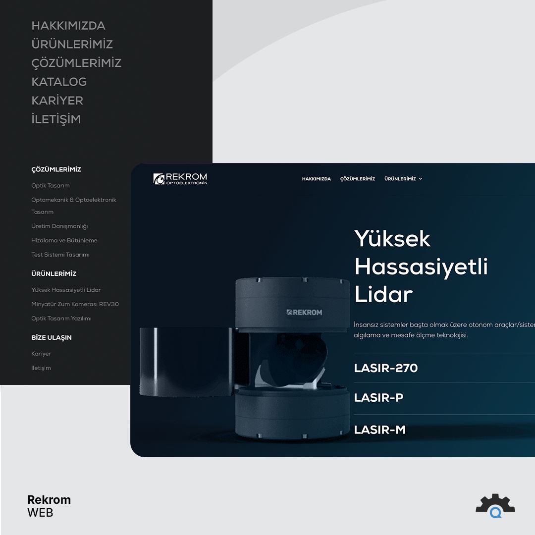 kuarktek's tweet photo. Optik, optomekanik ve optoelektronik sektörünün önde gelen markalarından bir tanesi olan Rekrom Optoelektronik‘in web sitesini tasarladık.
Marka imajını en doğru şekilde yansıtmak ve ürünleri tanıtabilmek için net çizgiler, kontrast renkler ve detaylı görseller kullandık. ++ https://t.co/PY8VwWeQtr