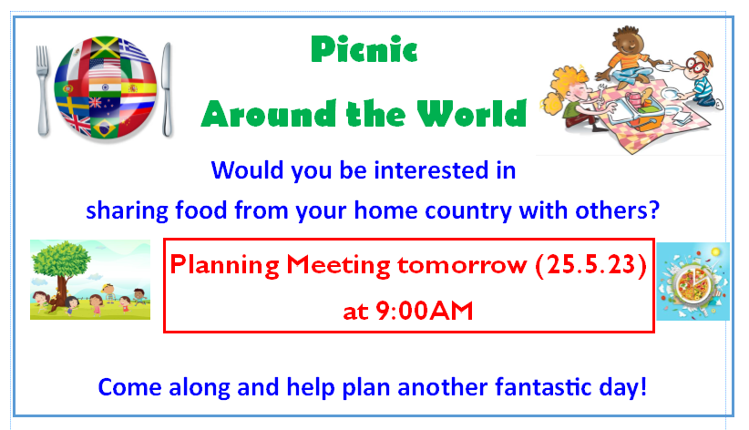 STMTuebrook's tweet photo. Come and join us tomorrow morning, 9am, to plan our annual Picnic Around the World event! https://t.co/icReL9LFfA