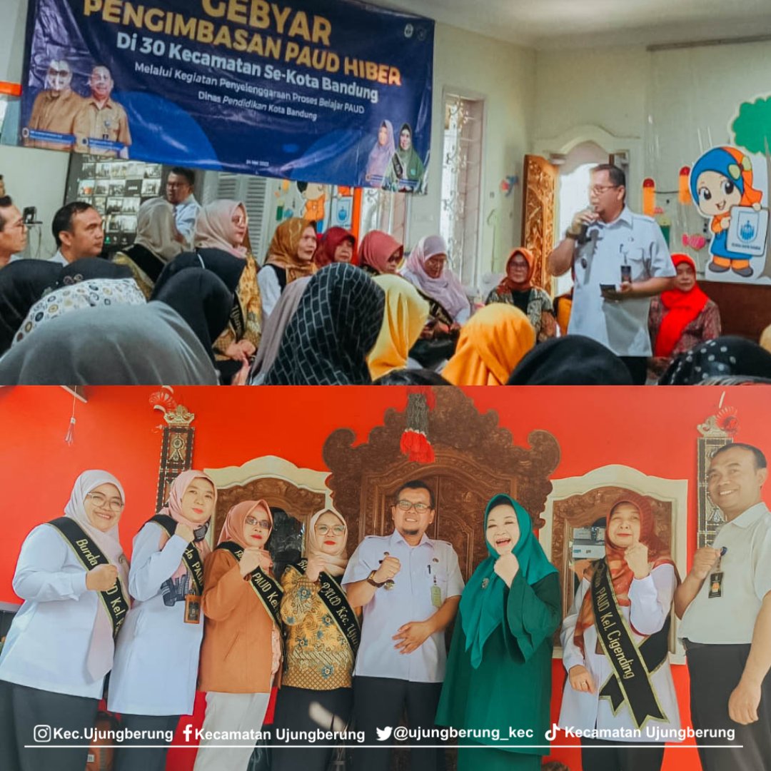 01-04. Camat Ujungberung menghadiri acara Gebyar Pengimbasan PAUD Hiber di 30 Kecamatan se-Kota Bandung. 

Turut hadir Bunda Paud Kecamatan Ujungberung dan Bunda Paud Kelurahan se-Kecamatan Ujungberung.

<a href="/emadisyanjak/">Ema Sumarna</a> <a href="/AbriwansyahF/">Abriwansyah Fitri</a> <a href="/surjana324/">jana surjana</a> <a href="/halo_bandung/">Prokopim Kota Bandung</a> <a href="/pembdg/">Pemerintahan Bandung</a>