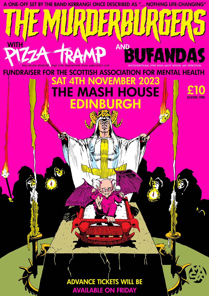 Here you go!

Fundraiser for the lovely folks at SAMH. Wonderful line-up. Tickets go on sale at 9am UK time on Friday. I'll post the ticket link then.

Many thunx to Scott Brassneck for making the poster. Glad I finally got to use that Kerrang! quote from 2019 for something.