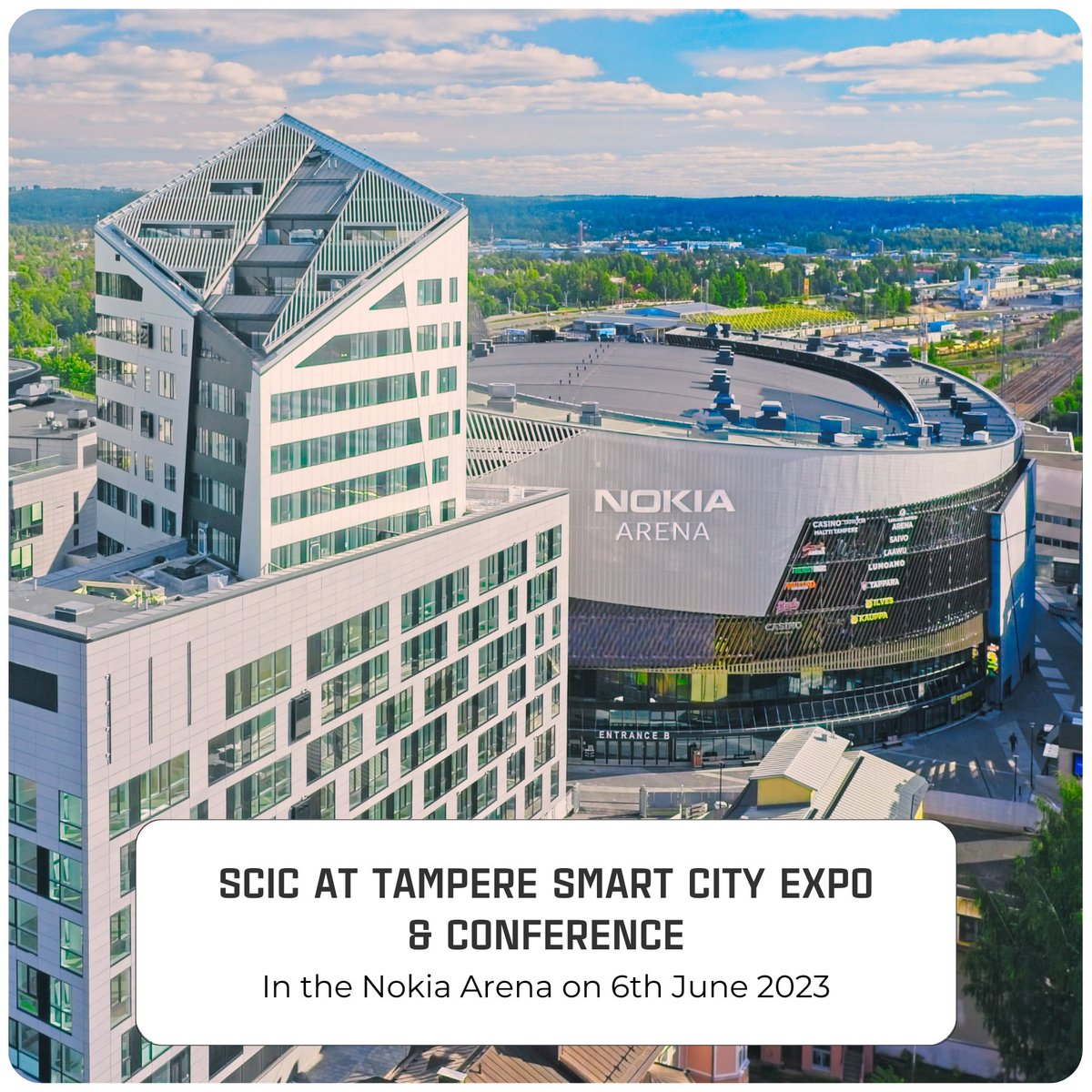 The Tampere Smart City Expo &amp; Conference is just around the corner!

Join us at SCIC's stand to witness the future of #SmartCities in action. This is the perfect opportunity to connect and exchange ideas with other industry experts.

#tscec #nokiaareena #sustainablecity #expo