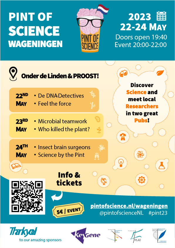 pintofscienceNL's tweet photo. More #pint23 tonight:
* Nijmegen @ CafΓ© Ons Thuis: Sustainability in the era of new tech
* Utrecht @ Mick OβConnels: The biomaterialβs revolution
* Wageningen @ Proost: Science by the Pint
* Wageningen @ Onder de Linden: Insect Brain Surgeons
#pintnl https://t.co/7MxUxYYLxS