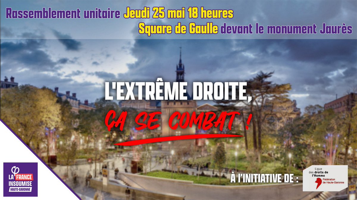 L'extrême droite ça se combat !

<a href="/ArreteTout_Tlse/">On Arrête Tout - Toulouse</a> <a href="/Demosphere31/">Démosphere Toulouse</a> <a href="/LDHtoulouse/">LDH Toulouse</a> <a href="/OPPtoulouse/">Observatoire Toulousain des Pratiques Policières</a> <a href="/PoingLeveTlse/">Le Poing Levé Toulouse</a> @xrToulouse <a href="/AttacToulouse/">Attac Toulouse</a> <a href="/UEToulouse/">UET - Union des Étudiant·es de Toulouse</a> <a href="/CraAnti/">Toulouse Anti CRA</a> <a href="/NuitDeboutTlse/">NuitDebout Toulouse</a>