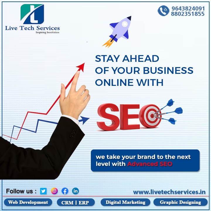 We make you Stand Ahead of your Business online with Advanced SEO!
Website-livetechservices.in
Phone: 9643824091, 8802351855
Email- info@livetechservices.in
#livetechservices #StandOut #businessonline #AdvancedSEO #digitalmarketing #SearchEngineOptimization #OnlineVisibility