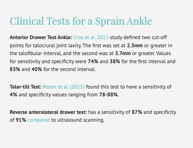 Lateral Ankle Clinical Tests