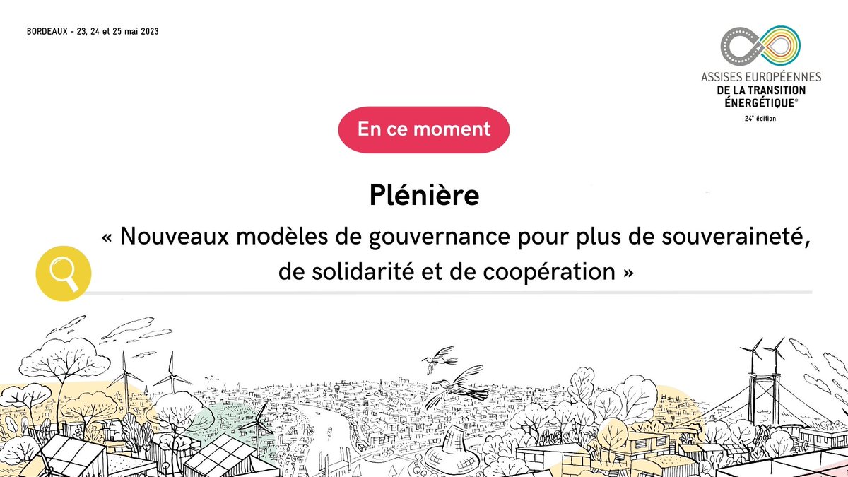 assises_energie's tweet photo. [En direct🔴 - Plénière #AssisesTE]
"Nouveaux modèles de gouvernance pour plus de souveraineté, de solidarité et de coopération" avec 
Anne ROSTAING – @Coop_Carbone 
Céline Papin – @Bordeaux 
@KO_RDD  – @EnercoopAqui 
#AssisesTE #Bxmetro #bordeauxmétropole #transitionénergétique https://t.co/5i4xcrkXpW