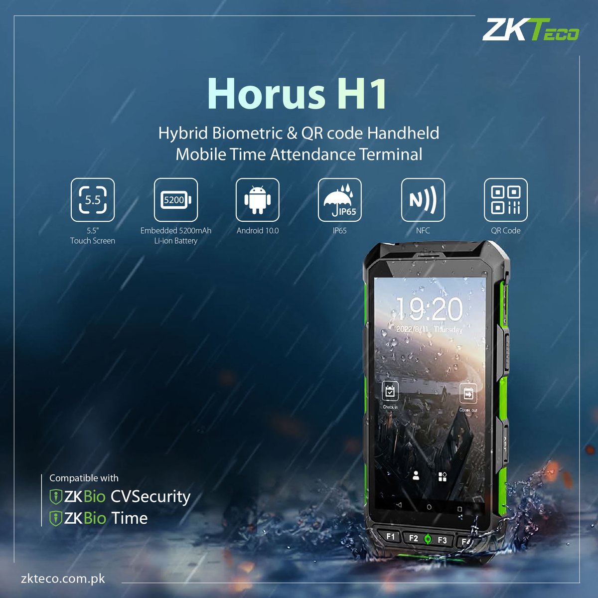 ZKTeco_Pakistan's tweet image. [New Product Launch - Houru H1_Android Time Attendance Terminal with GPS, WiFI, 3G, 4G, and Blutooth]

Read More: zkteco.com.pk/product_detail…

#ZKTeco #androiddevice #horush1 #TimeAttendance #terminal