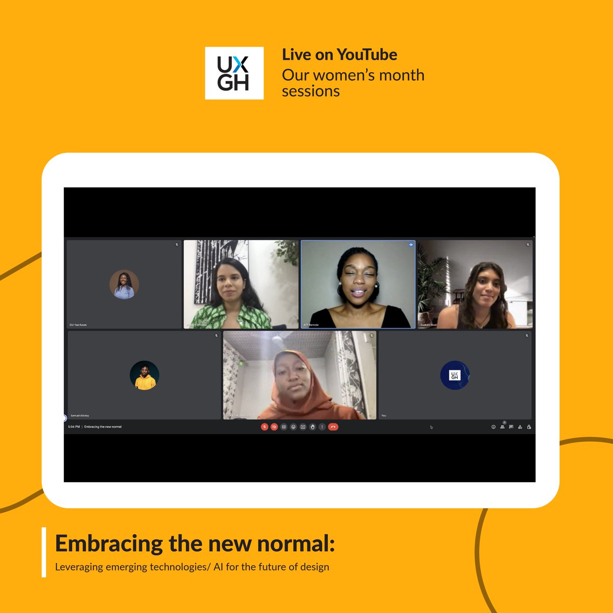 uxghana's tweet photo. We are beaming up with smiles for our exciting two sessions with @attremote on our women’s month live on our YouTube channel ✨

1st session: https://t.co/Zl6nbO53RE
2nd session: https://t.co/UqWiFl7ytL

Let’s connect, vibe, subscribe and share 🥂

#ladiesinux #tech  #design https://t.co/XDqTPguOnO