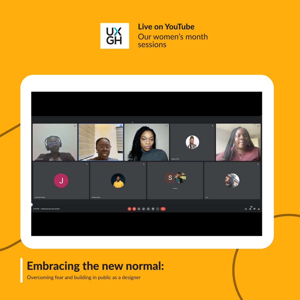 uxghana's tweet photo. We are beaming up with smiles for our exciting two sessions with @attremote on our women’s month live on our YouTube channel ✨

1st session: https://t.co/Zl6nbO53RE
2nd session: https://t.co/UqWiFl7ytL

Let’s connect, vibe, subscribe and share 🥂

#ladiesinux #tech  #design https://t.co/XDqTPguOnO