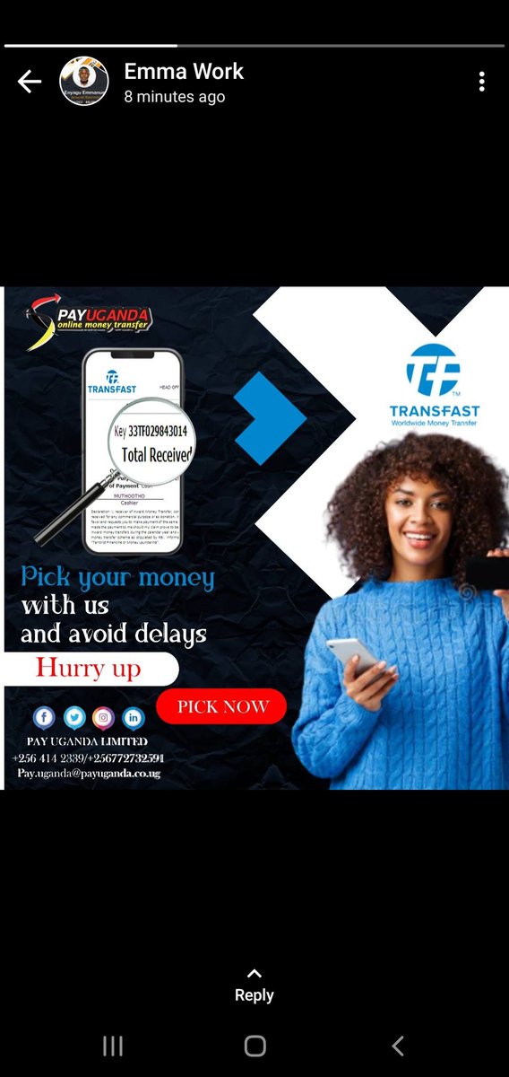 ChosenReigns's tweet photo. PLEASE NOTE THAT, TRANSFAST SERVICES ARE STILL OPERATIONAL IN UGANDA#At Pay Uganda LTD.
     Thank you! https://t.co/ZwuYVrdXSF