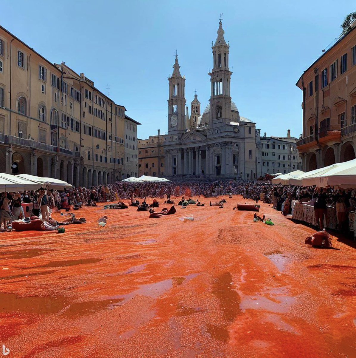 bravimabasta's tweet image. Piazza Navona invasa dal pomodoro ambientalista: nulla contro le proteste, ma così sono autogol comunicativi. Vergogna. #24maggio