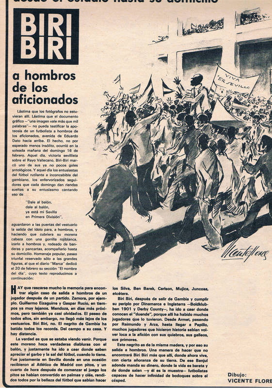 A. Ramírez (@voladizogolsur) on Twitter photo Cuando en España solo había dos negros (José Legrá y Antonio Machín) en Sevilla ya llevabamos a hombros a Biri Biri desde el RSP a su casa en la Gran Plaza... Cuando en España solo había dos negros (José Legrá y Antonio Machín) en Sevilla ya llevabamos a hombros a Biri Biri desde el RSP a su casa en la Gran Plaza...