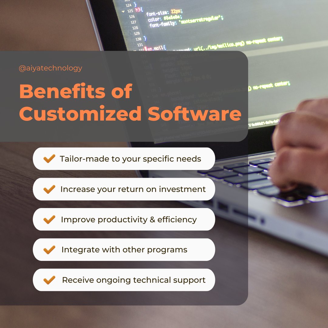 🔧🚀 Unlock the Power of Customized Software: Elevate Your Business! 🌟💼

Are you tired of struggling with off-the-shelf software that doesn't quite meet your unique business needs? It's time to discover the transformative benefits of customized software! 📈💡

#CustomSoftware