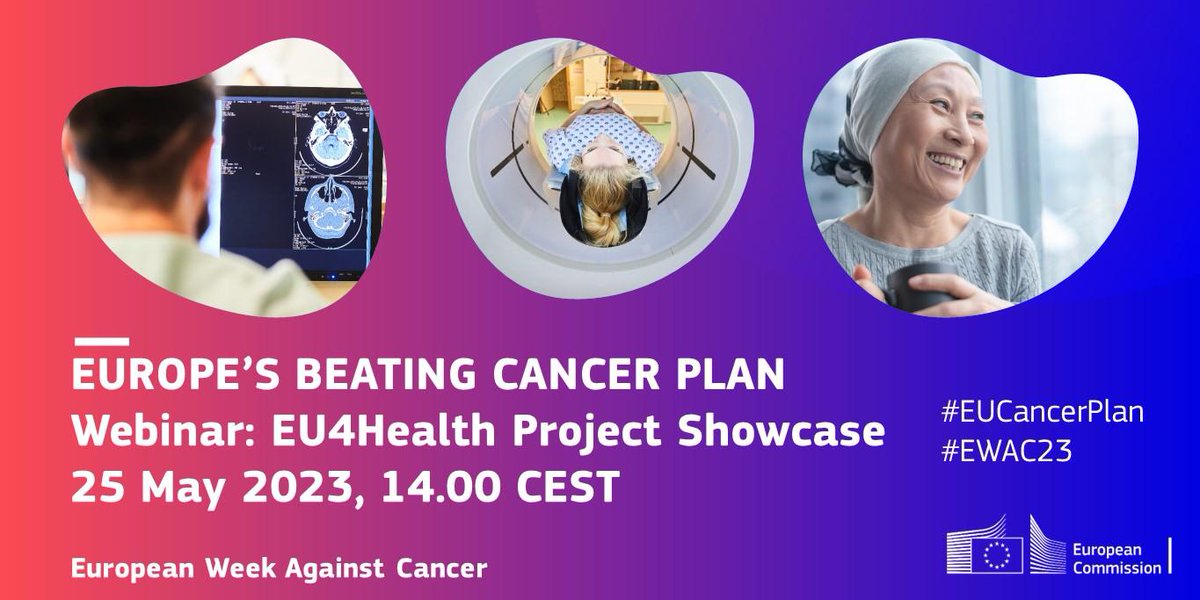 #EWAC2023

#MissionCancer & #EUCancerPlan are determined to help us win the fight against cancer! 👊

Want to keep track of what has already been done?

Then join @EU_Health's webinar tomorrow to discover the first group of #EU4Health funded projects!

👉europa.eu/!k46x9c