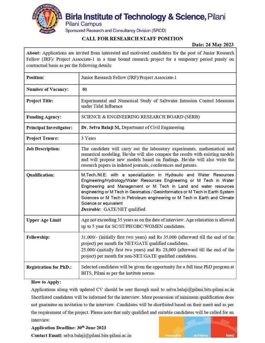 BITS Pilani on Twitter: quot Applications are invited from interested and BITS Pilani on Twitter: quot Applications are invited from interested and