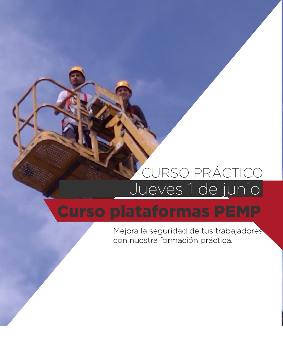 Preve-system (@prevesystem) on Twitter photo CURSO DE PEMP 📷 JUNIO en Vila-real
80% práctica en un horario intensivo de 8 a 14h.
Reserva tu plaza tanto si eres particular o una pyme en admin@preve-system.es
#practicayaprende
#pemp
#plataformaselevadoras
#trabajosenaltura. . CURSO DE PEMP 📷 JUNIO en Vila-real
80% práctica en un horario intensivo de 8 a 14h.
Reserva tu plaza tanto si eres particular o una pyme en admin@preve-system.es
#practicayaprende
#pemp
#plataformaselevadoras
#trabajosenaltura. .