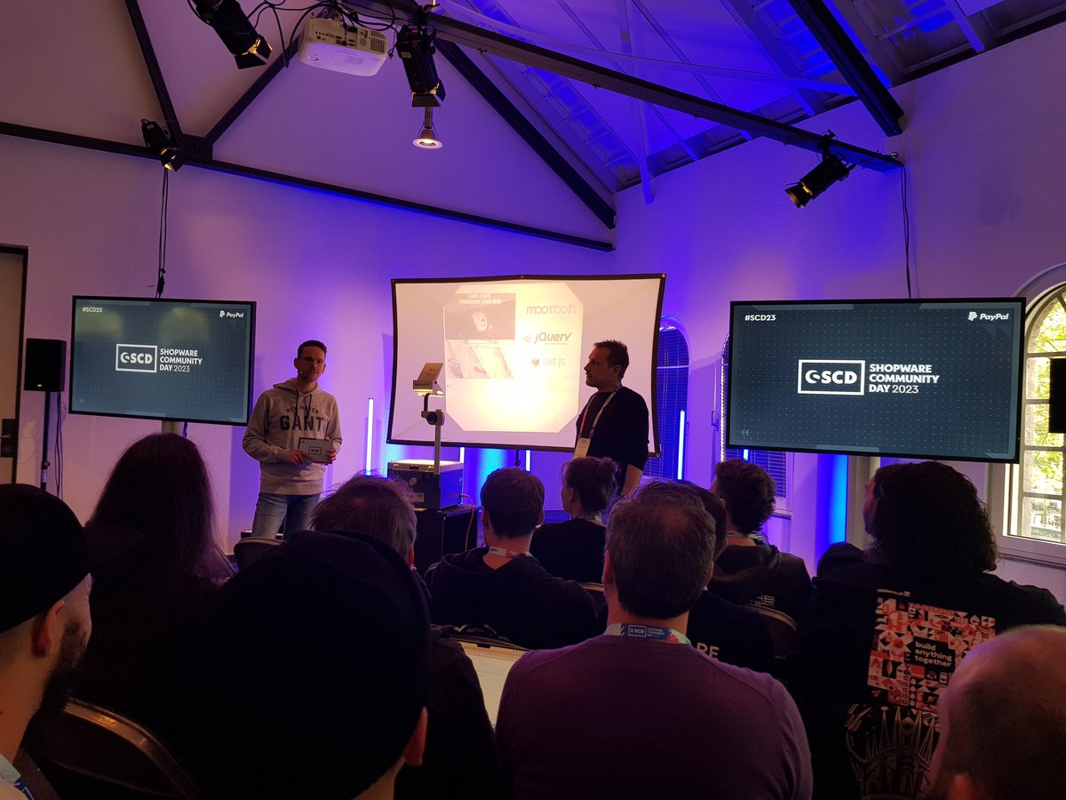 jissereitsma's tweet photo. At #scd23 @stefan_hamann explains the dark history of #shopware https://t.co/P4TKungGKp