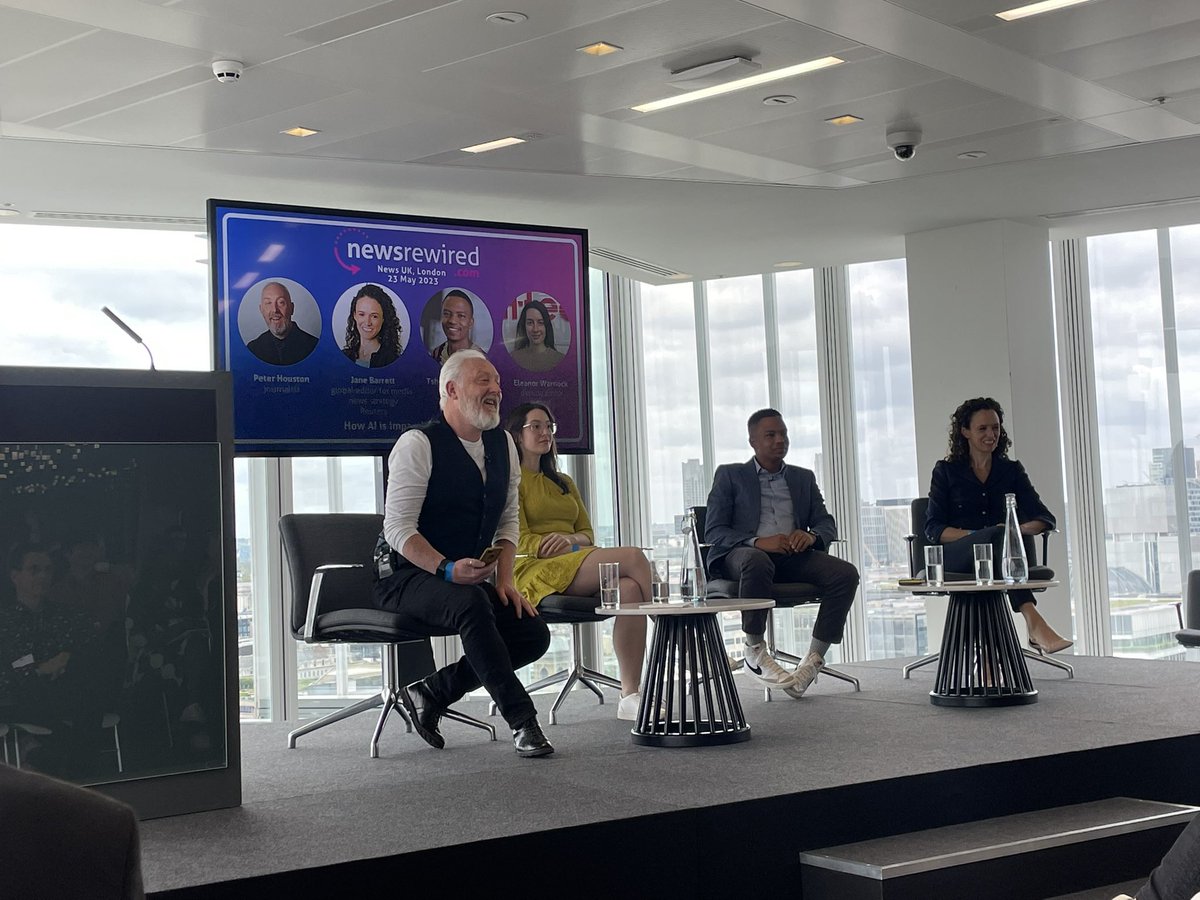 Great day yesterday at <a href="/newsrewired/">newsrewired</a> with <a href="/BlueSkyPR_Jenn/">Jennifer Wright</a> digging into topics such as the impact of AI in journalism, trust in the media, news avoidance, whilst getting to enjoy some fantastic views of the city #newsrw