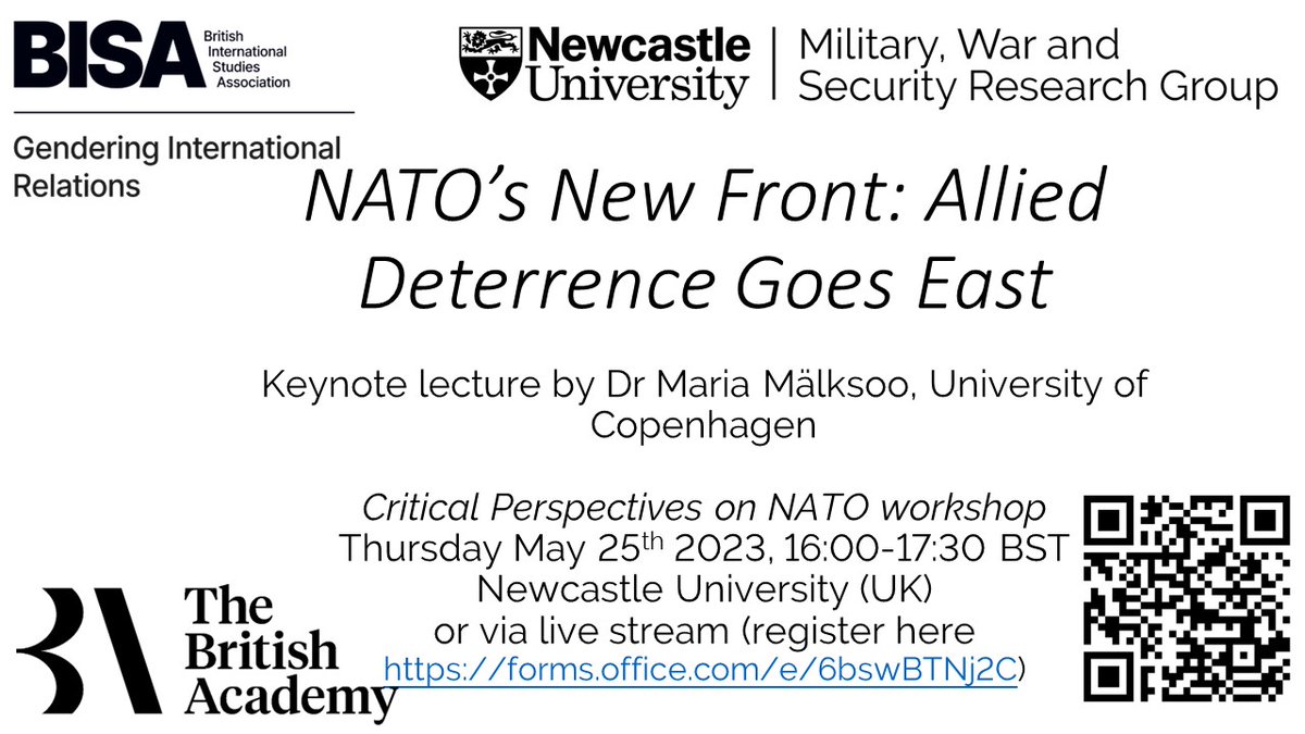 Newcastle Politics (@nclpolitics) on Twitter photo Today! KEYNOTE <a href="/MMalksoo/">Maria Mälksoo</a> 'NATO's New Front: Allied Deterrence Goes East' part of the Critical Perspectives on NATO workshop organised by <a href="/SoranaJude/">Sorana-Cristina Jude</a> @KAMWright Today! KEYNOTE <a href="/MMalksoo/">Maria Mälksoo</a> 'NATO's New Front: Allied Deterrence Goes East' part of the Critical Perspectives on NATO workshop organised by <a href="/SoranaJude/">Sorana-Cristina Jude</a> @KAMWright