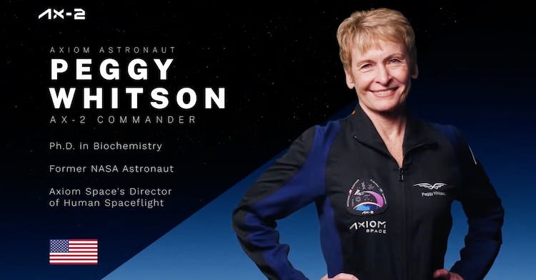 【首位平民女性指揮官領「Ax-2」任務團隊成功抵達國際太空站】 這並不是首次全平民太空人進入國際太空站（ISS）執行任務，但卻是首次由女性指揮官帶領、將在太空站與職業太空人共同工作的全平民太空任務。 然而，指揮官 Peggy Whitson 其實是前職業太