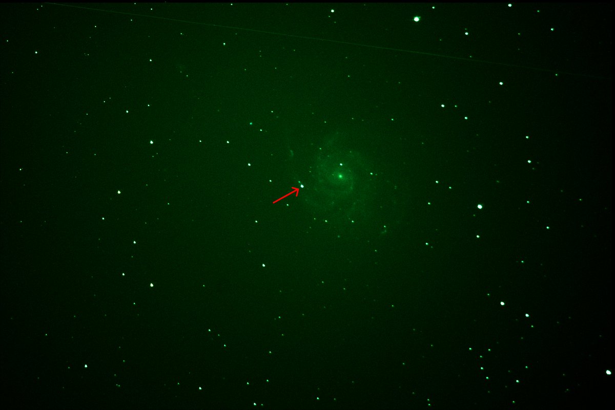 This  evening I went out to the observatory for a very brief session... The  telescope wasn't aligned, it wasn't properly focussed and the roof won't  fully open at the moment... But I did manage to capture Supernova  SN2023ixf in the Pinwheel galaxy! 📷