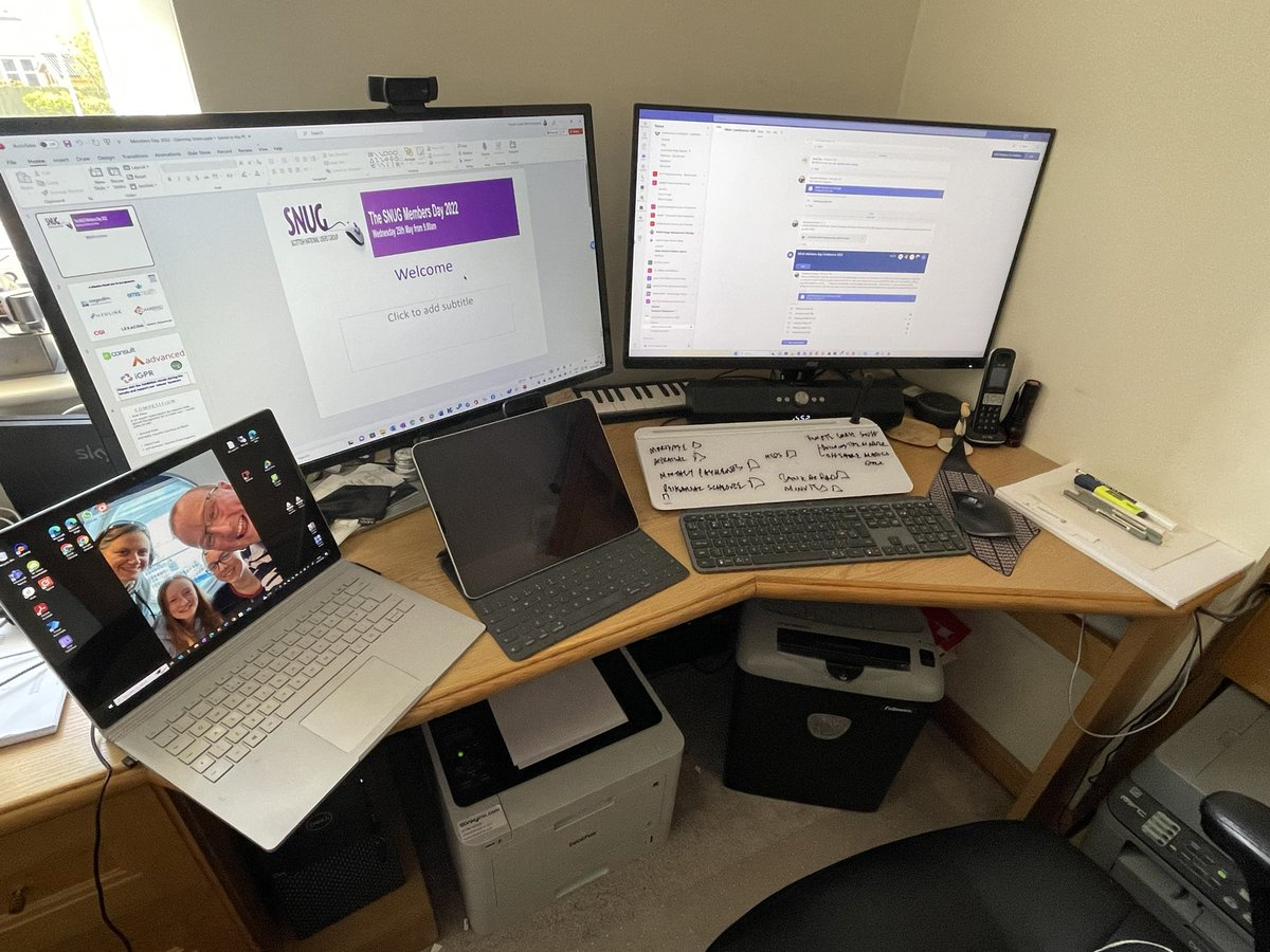 davidcooper1975's tweet photo. Multiple bits of IT kit. Must be the SNUG online conference. @SNUsersGroup #snug23 https://t.co/OkorRjmMFZ