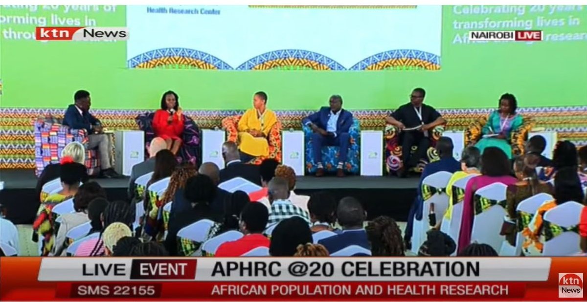 #APHRC20: Great conversation <a href="/CKyobutungi/">Dr. Catherine Kyobutungi Muzukulu wa Bityo</a> <a href="/Afroscientist/">Tom Kariuki, PhD</a> <a href="/FionaMoejes/">Fiona Wanjiku Moejes</a> <a href="/aezeh/">Alex Ezeh</a> <a href="/KuiKariukiC/">Kui Kariuki EBS, MBS</a> &amp;  on panel discussion: #African solutions to health and development challenges. #weareafrica

Watch live event on <a href="/KTNNewsKE/">KTN News</a>: youtube.com/live/qBvK5zpHt…